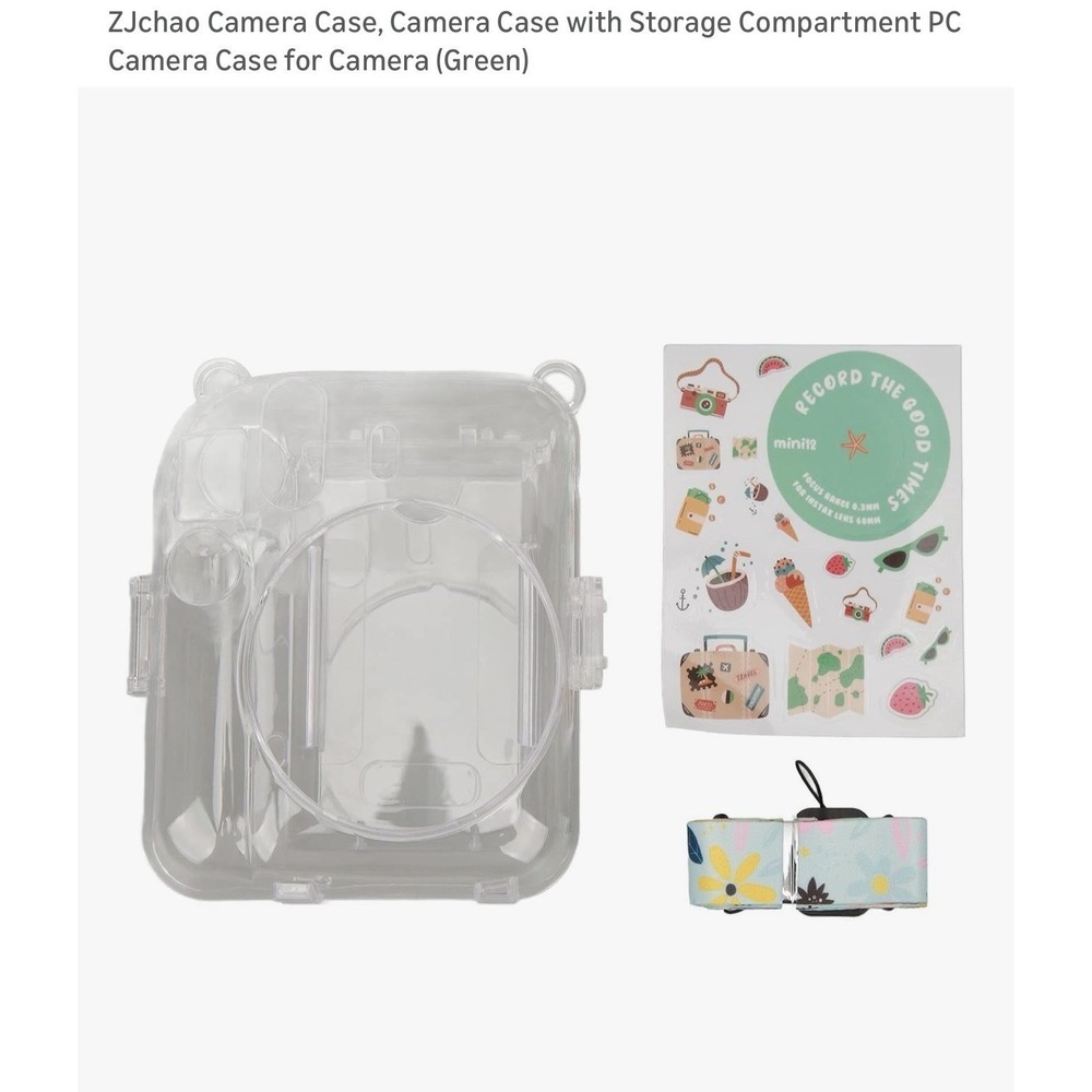 ZJchao Clear Rigid Plastic Camera Case with Strap, Cases/Covers to Fit Camera